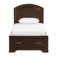 Hudson Cherry Twin Storage Platform Bed, front angle