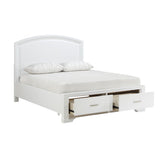 Heinz white storage platform king bed headboard close-up