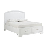 Heinz White Storage Platform Queen Bed front with footboard storage