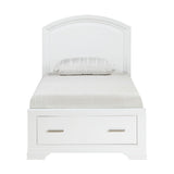 Hudson White Twin Storage Platform Bed front view