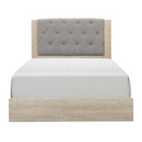 Whiting Gray Tufted Fabric Full Bed front view