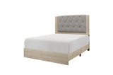 Main view of Whiting gray linen tufted panel bed