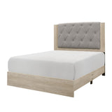 Whiting Gray Tufted Fabric Full Bed side view