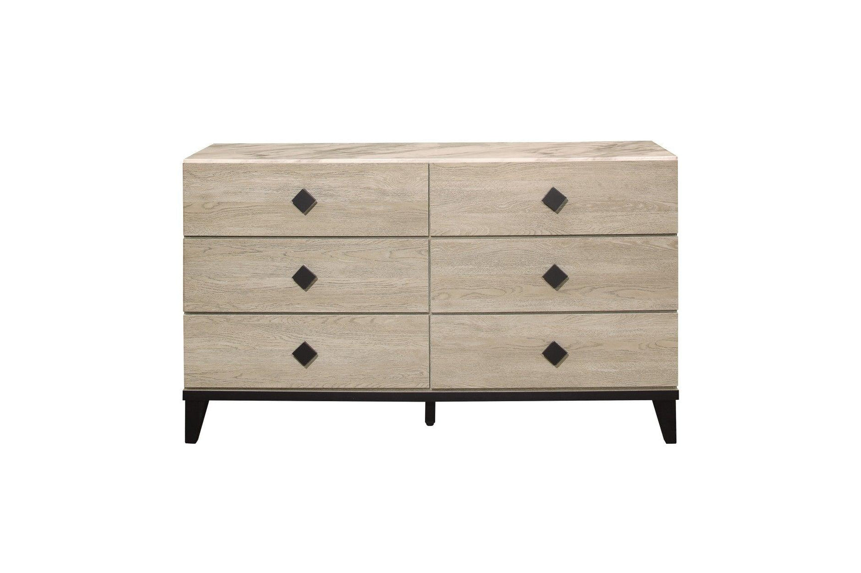 Main view of tufted panel bed with gray linen upholstery