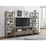 Close-up of Bainbridge rustic bookcase melamine laminate texture and shelves