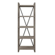 Bainbridge weathered gray rustic bookcase front view with 5 open shelves