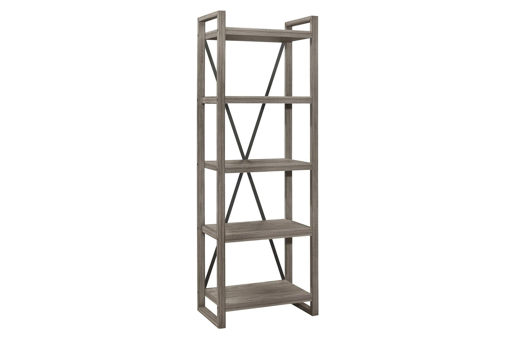 Side Pier bookshelf complementing Bainbridge Gray TV Stand