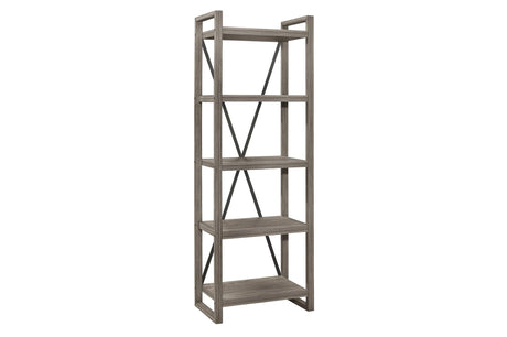 Side Pier bookshelf complementing Bainbridge Gray TV Stand