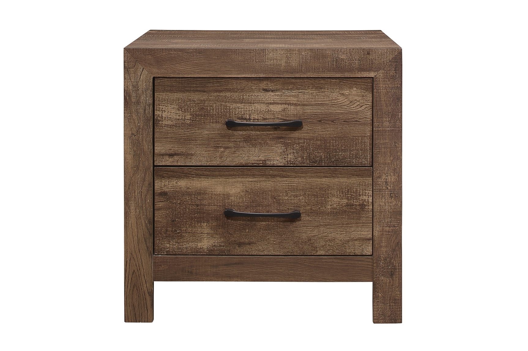 Front facing rustic brown panel bed
