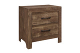 Side angled rustic brown bed with panel design