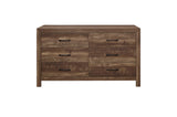 Open view showcasing rustic brown bedroom set