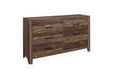 Side view of bedroom set with rustic panel bed