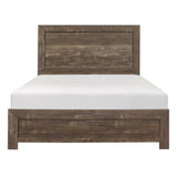 Corbin Rustic Brown Full Bed with embossed faux-wood veneer front view