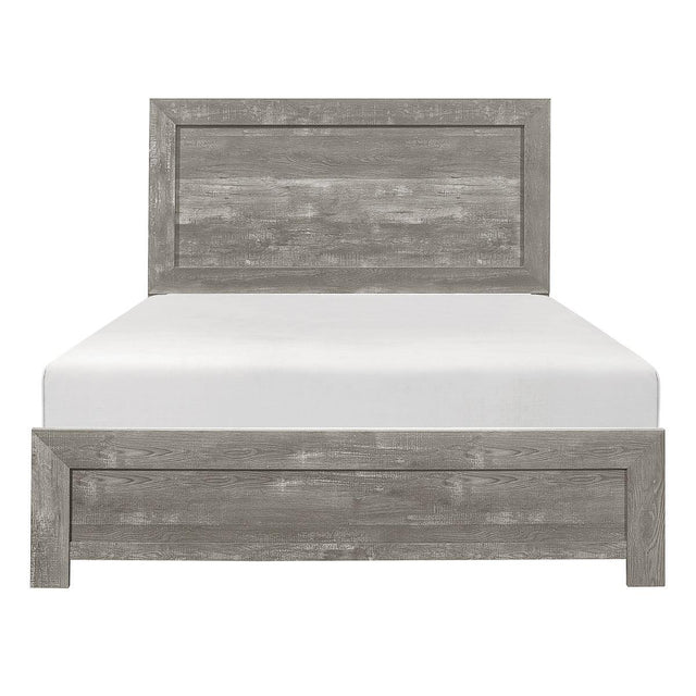 Corbin Gray Finish Contemporary Faux Wood Veneer, Wood And Engineered Wood Youth Queen Bed - Ella Furniture