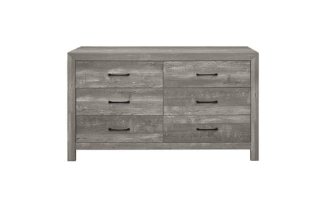Corbin Gray Panel Bedroom Set dresser and mirror front view