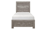 Corbin Gray Panel Bedroom Set bed side with dresser and mirror