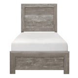 Corbin Gray Faux Wood Veneer Twin Bed front view
