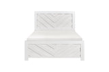 Corbin Rustic White Panel Bedroom Set bed with no background main view