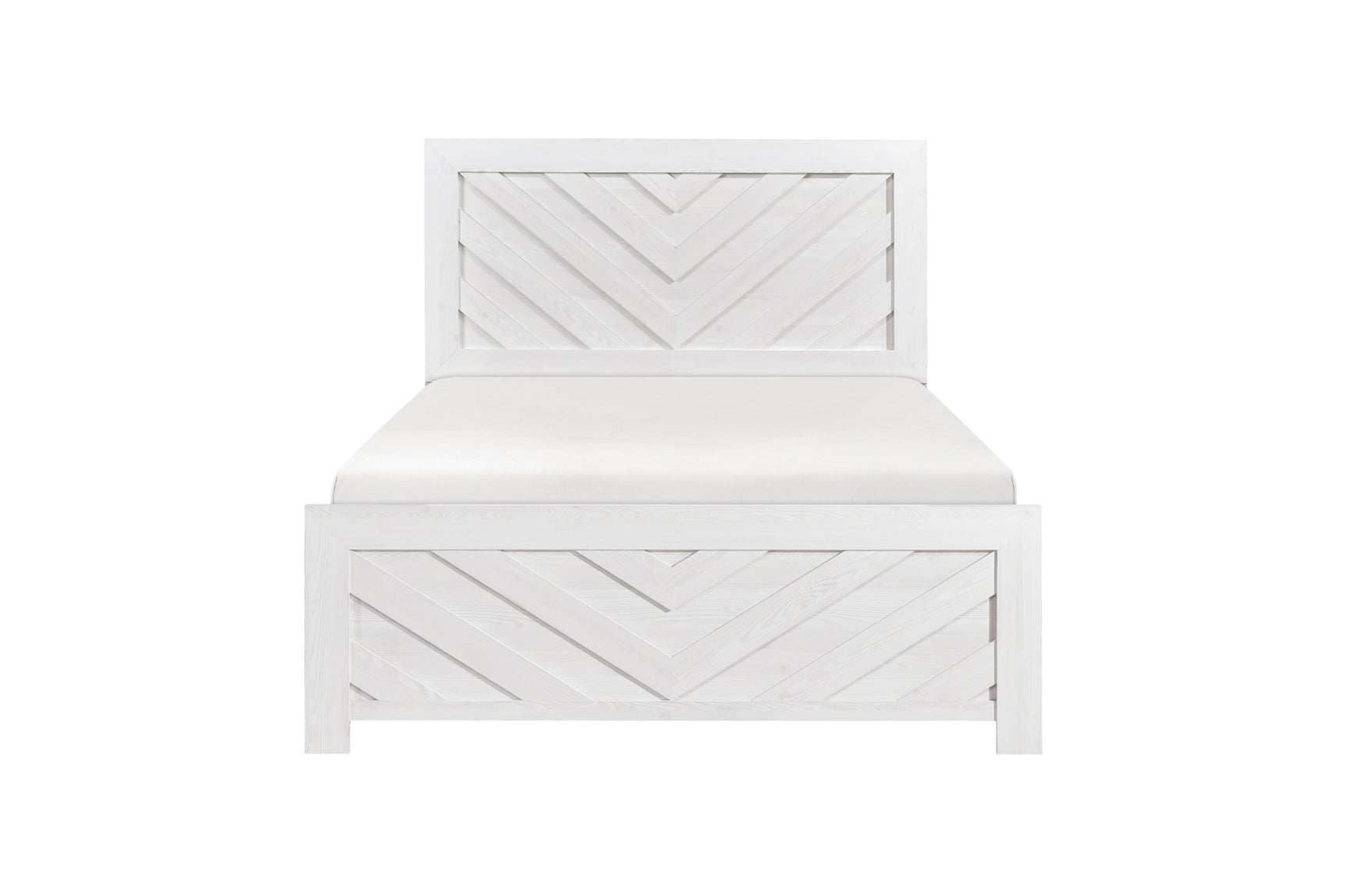 Corbin Rustic White Panel Bedroom Set bed with no background main view