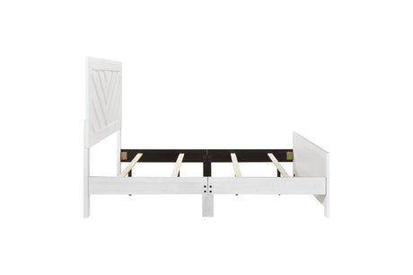 Corbin Rustic White Panel Bedroom Set bedroom view with bed