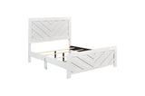 Corbin Rustic White Panel Bedroom Set main bed close-up