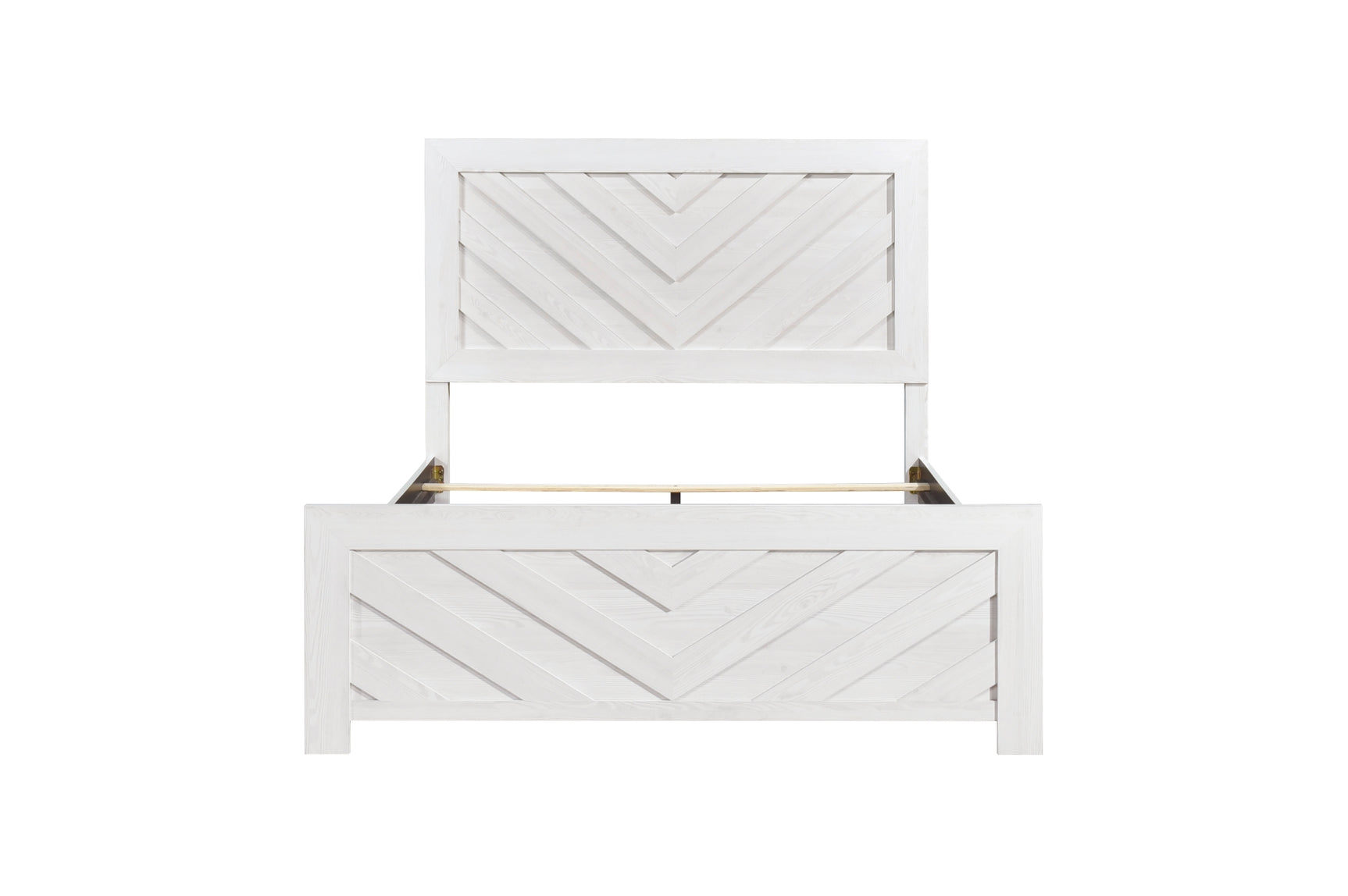 Corbin Rustic White Panel Bedroom Set bed no background side view