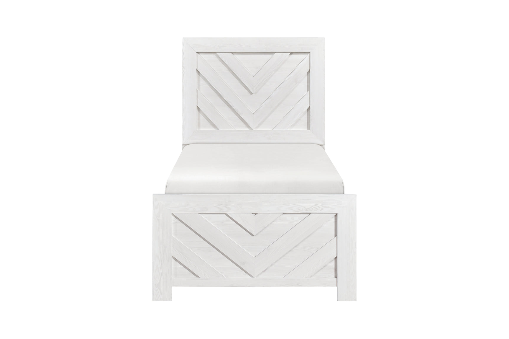 Corbin Rustic White Panel Bedroom Set bed main side view