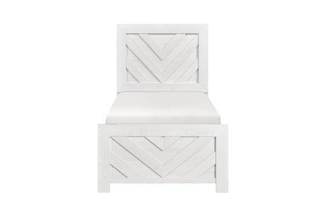 Corbin Rustic White Panel Bedroom Set bed main side view