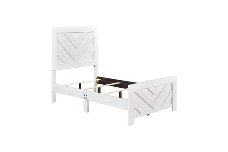 Corbin Rustic White Panel Bedroom Set dresser and nightstand included