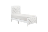 Corbin Rustic White Panel Bedroom Set dresser and mirror combo