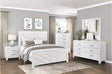 Corbin Rustic White Panel Bedroom Set main bed view