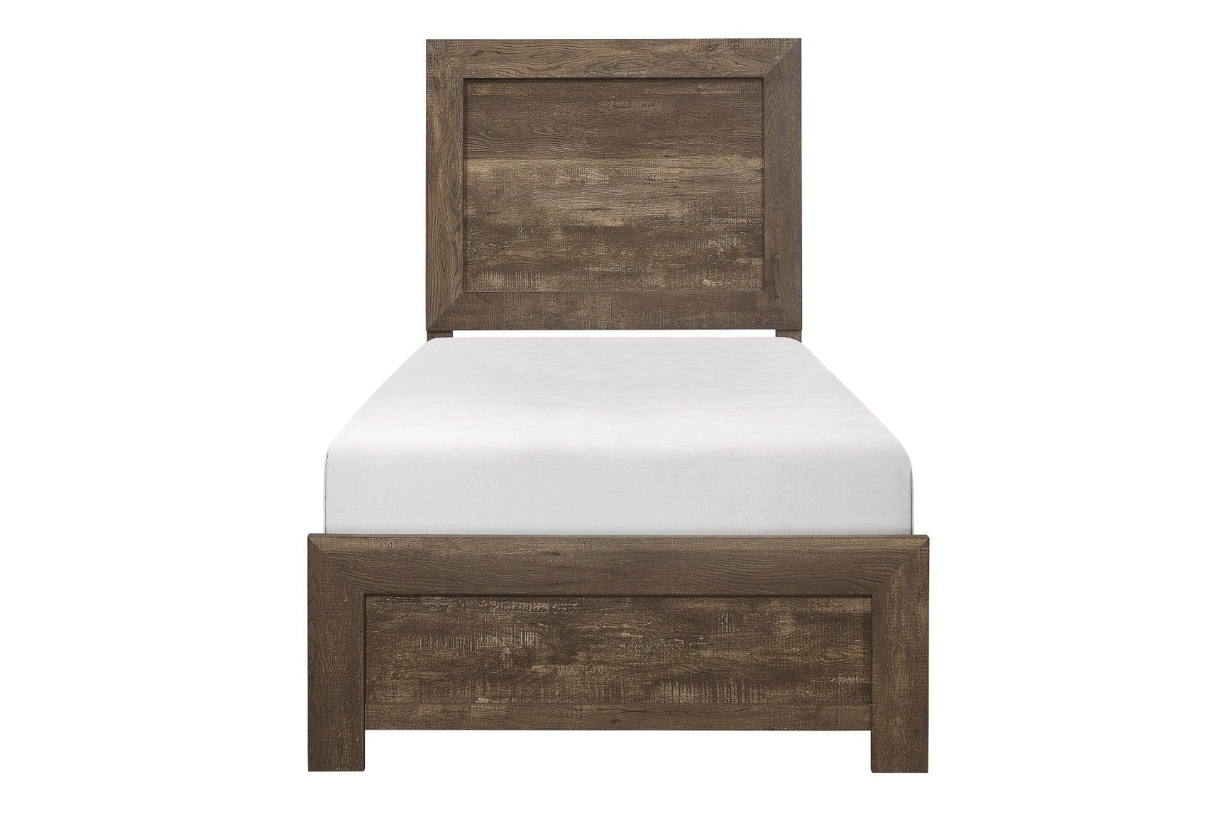 Corbin Brown Panel Bedroom Set bedroom view with bed clean background