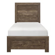 Corbin Rustic Brown Youth Twin Bed showing front panel headboard