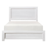 Tereza White Eastern King Panel Bed, front angle view