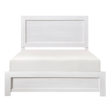 Tereza White Queen Panel Bed angled front view