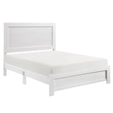 Side view of Tereza White Eastern King Panel Bed