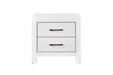 Corbin Rustic White Panel Bedroom Set bed with mirror and nightstand