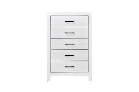 Corbin Rustic White Panel Bedroom Set main bed view