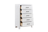 Corbin Rustic White Panel Bedroom Set main bed view