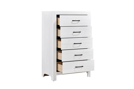 Corbin Rustic White Panel Bedroom Set main bed view