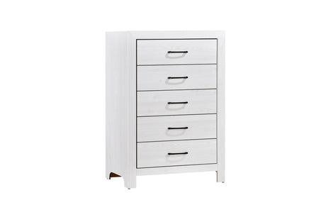 Corbin Rustic White Panel Bedroom Set main bed view