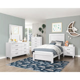 Corbin White Panel Twin Bed full profile
