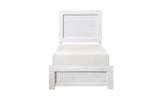 Corbin White Panel Bedroom Set king size bed front view