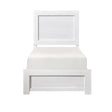Corbin White Panel Twin Bed front view