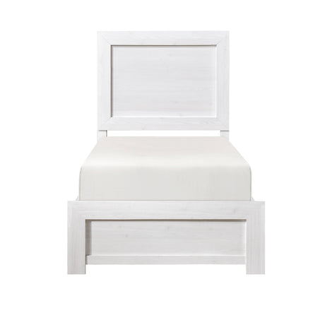 Corbin White Panel Twin Bed front view