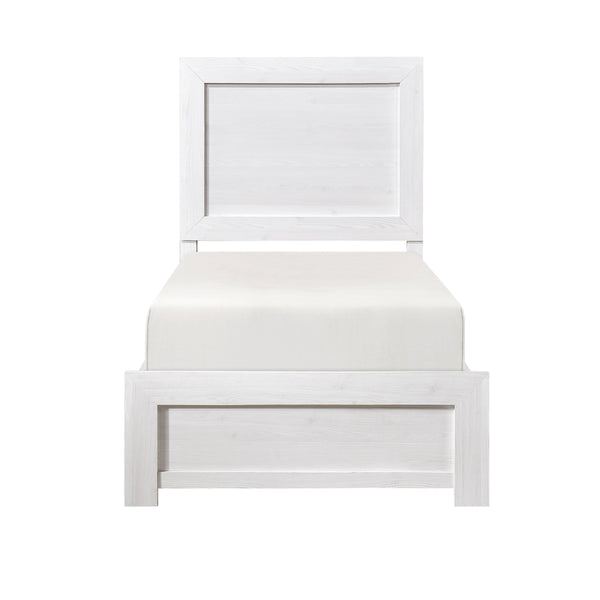 Corbin White Panel Twin Bed front view