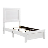 Corbin White Panel Twin Bed side view