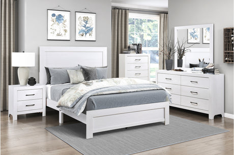 Corbin White Panel Bedroom Set main bed view