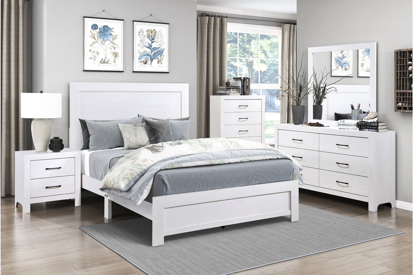 main view of Corbin White Panel Bedroom Set bed