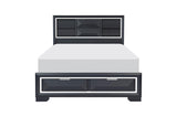 Side view of Rosemont Midnight Blue bedroom bed